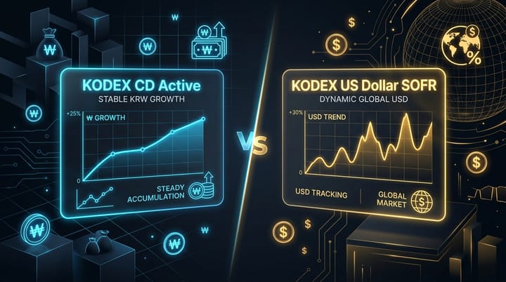 KODEX CD금리액티브 vs KODEX 미국달러SOFR금리액티브 ETF 완벽 비교 분석 (배당금 포함)
