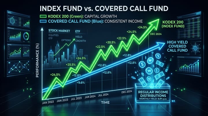 KODEX 200 vs KODEX 200 Target Weekly Covered Call: A Comparative Analysis of 1-Year Returns (Including Dividends)